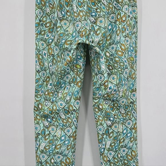 Doncaster Aqua Print Slacks Women's Size 4 - Picture 3 of 6